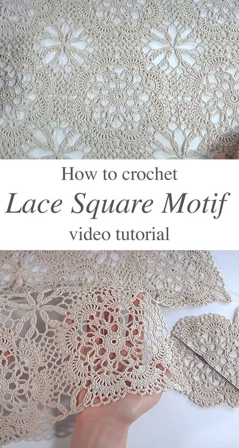 Crochet Lace Square Motif For Beginners - CrochetBeja Crochet Lace Tablecloth Pattern, Lacy Crochet Sweater Pattern Free, Crochet Lace Table Runner Pattern Free, Lace Crochet Square, Crochet Patterns For Beginners Step By Step, Crochet Lace Pattern Diagram, How To Crochet Lace, Free Crochet Lace Patterns, Crochet Lace Dress Pattern Free