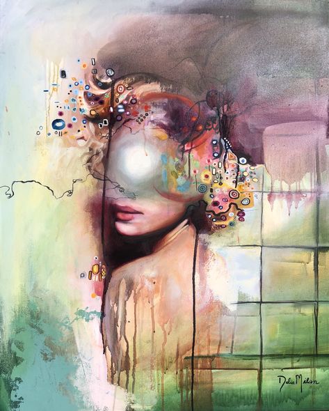 Sisters Artwork, Migraine Art, Brain Thinking, Dimitra Milan, Abstract Realism, Abstract Portrait Painting, Realism Painting, Inspiration Painting, I Want To Live