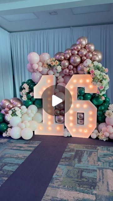 27K views · 1.6K likes | Balloon Decorations and Event Rentals Palm Beach on Instagram: "Sweet 16 couldn’t be more sweeter😊  #balloons #sweet16 #birthdaydecoration #birthdayparty" Sweet 15 Backdrop Ideas, Sweet 16 Birthday Decor, Sweet 16 Party Color Schemes, Ideas For 16th Birthday Sweet 16, Sweet 16 On A Budget Ideas, Sixteenth Birthday Ideas Party Themes, Sweet 16 Entrance Ideas, Pink Theme Sweet 16, Sweet 16 Backyard Party Ideas