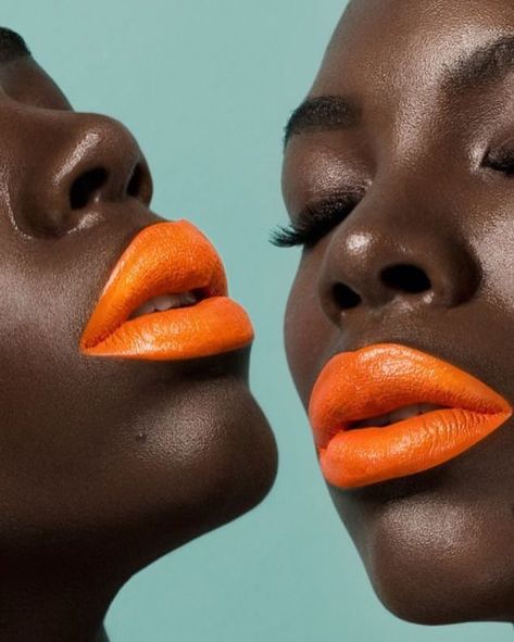 The Blacker The Berry, Beauty Fotografie, Dark Portrait, Orange Aesthetic, Foto Poses, Beauty Shoot, Beauty Portrait, Lip Art, Editorial Makeup