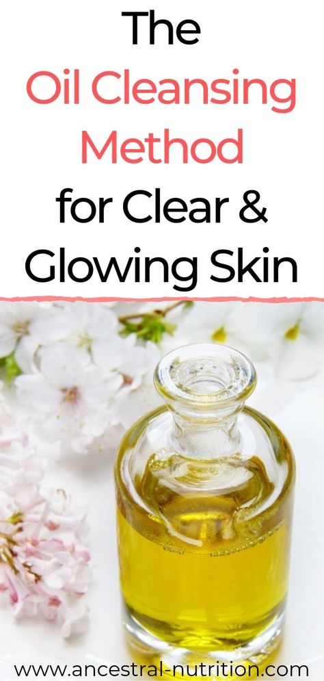 Essential Oils For Clear Skin, Oil Cleansing Method For Acne, Homemade Oil Cleanser, Diy Body Oil For Glowing Skin, Glow Oil For Skin, Cleansing Oil Recipe, Oil Cleanser Recipe, Diy Face Oil, Diy Cleansing Oil