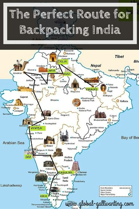 The Ultimate 3 Month Backpacking India Itinerary and Route - Global Gallivanting Travel Blog India Travel Places, Backpacking India, India Travel Guide, Travel Infographic, Gangtok, India Map, Travel Girl, Travel Route, Haridwar