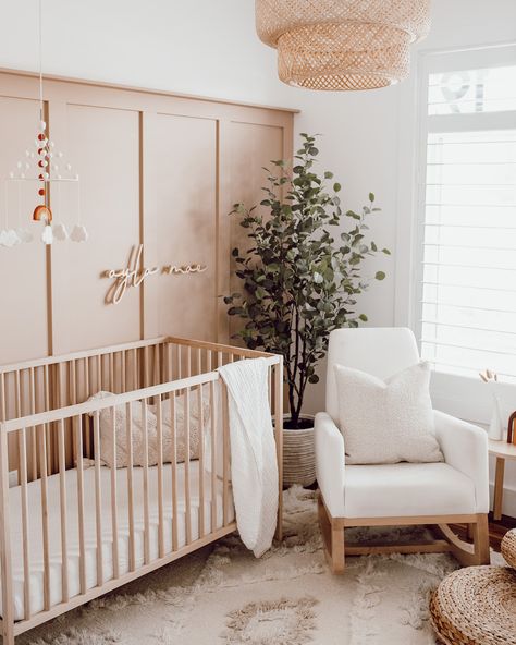 Transitional Nursery Ideas, Boho Pink Nursery, Girly Nursery Ideas, Nursery 2024, Jessica Van, Nursery Accents, Slate Rug, Nursery Accent Wall, Baby Nursery Inspiration