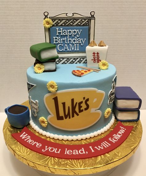 Gilmore Girl Party Ideas, Gilmore Girls Bday Party, Cakes From Movies, Gilmore Girls Birthday Cake, Gilmore Girls Themed Birthday Party, Gilmore Girls Theme Party, Rory Gilmore Birthday, Gilmore Girls Nails, Gilmore Girls Party Decorations