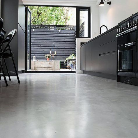 Flooring Ides Concrete Concrete Kitchen Floor, Micro Concrete, Epoxy Resin Flooring, Concrete Tile Floor, Polished Concrete Floor, Smooth Concrete, Concrete Stained Floors, Concrete Flooring, Concrete Kitchen