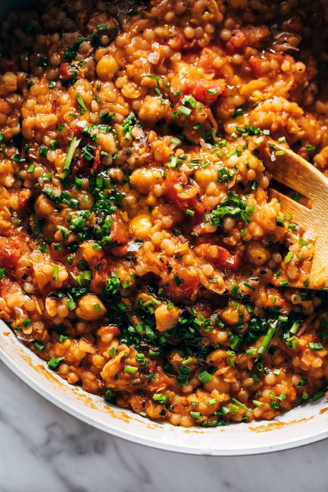 Tomato Pearl Couscous, Couscous Vegetarian Recipes, Pearl Couscous Recipes Dinner, Couscous Recipes Pearl, Pearled Couscous Recipes, Couscous Skillet, Couscous Meals, Parmesan Couscous, Veggie Couscous