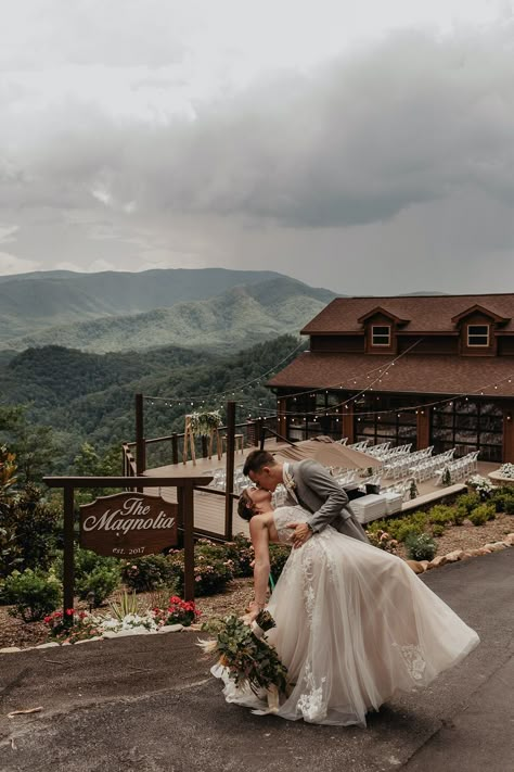 See The Magnolia Venue, a beautiful Knoxville/Middle Tennessee mountain wedding venue. Find prices, detailed info, and photos for Tennessee wedding… Gatlinburg Tn Wedding, Wedding Venue Aesthetic, July Wedding Colors, Venue Aesthetic, Brunch Reception, Mountain Destination Wedding, Night Wedding Reception, Fall Mountain Wedding, Wedding Colors Summer