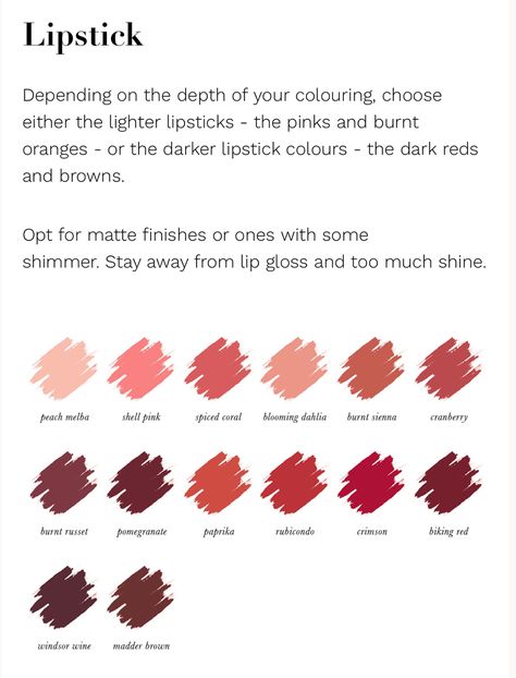 Dark Autumn Makeup Lipsticks, Deep Autumn Lipstick Shades, Dark Autumn Lipstick, Makeup Undertones, Makeup Graphics, Autumn Lipstick, Cottagecore Makeup, Prominent Eyes, Dark Lipstick Colors