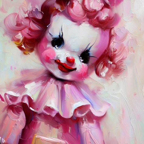 Pink Jester Aesthetic, Pastel Clown Aesthetic, Cata Core, Clowncore Art, Clown Pfp, Clown Poster, Pink Clown, Pink Circus, Clown Core