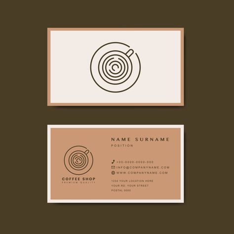 Business Card Design Coffee Shop, Coffee Business Card Design, Cafe Business Card Design, Cafe Card Design, Cafe Visiting Card, Coffee Card Design, Business Card Design Coffee, Coffee Business Card, Coffee Business Logo