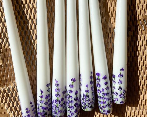 KellyStudioCo - Etsy Diy Candle Painting, Wax Painted Candles, Painted Candlesticks Diy, Painting Candles Diy, Candle Painting With Wax Ideas, Wax Candle Painting, Candle Design Ideas Creative, Candle Painting Ideas, Painted Candle Sticks