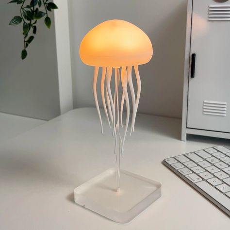 Jelly Fish Lamp, Sensory Space, Glow Lamp, Jelly Jelly, Jellyfish Lamp, New Home Decor Ideas, Colored Led Lights, Sensory Room, Beach Bedroom