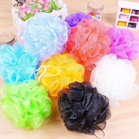 #Shower_Puff #Bath_Sponges #Shower_Scrubber #Bath_Ball Exfoliating Loofah, Shower Puff, Bath Sponges, Mix Colour, Shower Scrubber, Body Brush, Shower Sponge, Bath Ball, Bath Sponge