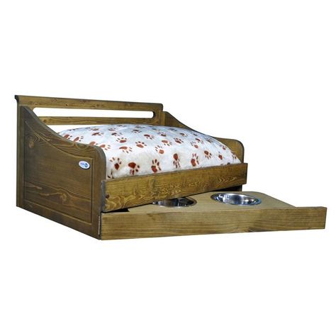 Wood dog bed