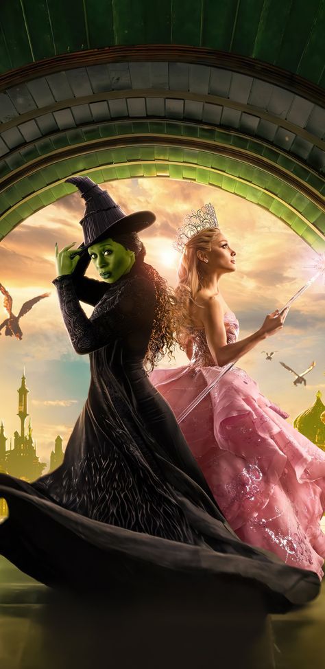 Wicked Christmas Wallpaper, Musical Wallpaper, Wicked Movie, Elphaba And Glinda, Glinda The Good, Wicked Musical, Glinda The Good Witch, Cynthia Erivo, The Wonderful Wizard Of Oz