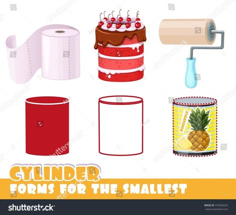 Forms for the smallest. Cylinder and objects having a cylinder shape on a white background developing game #Ad , #AFFILIATE, #objects#cylinder#Cylinder#Forms Cylinder Shape Objects, Cylinder Drawing, Shapes Preschool, Elementary Writing, Kindergarten Learning Activities, Object Drawing, Cup Ideas, Kindergarten Learning, 3d Shape