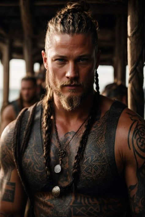 Modern Viking Hair Men, Ragnar Last Kingdom, Viking Dreads Male, Blond Viking Men, Viking Face Claim Male, Viking Men’s Braid, Viking Man Aesthetic, Viking Braids Men Short, Men Viking Hairstyles