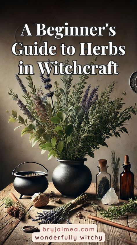 New to witchcraft? This beginner's guide to herbs in witchcraft explores their magical properties and how to incorporate them into your practice. Learn how everyday herbs like rosemary, basil, and lavender can be used in spells and rituals for protection, love, healing, and more. Whether you’re just starting or looking to enhance your practice, this guide offers practical tips for working with herbs and creating your own herbal magic. Using Herbs In Witchcraft, Herbs Magical Uses, Wiccan Herbs And Meanings, Herbs To Use In Witchcraft, Yarrow Magical Properties, Herbs For Releasing, Herbs For Beginner Witches, Witch Herbs And Their Uses, Herbal Magic Witchcraft