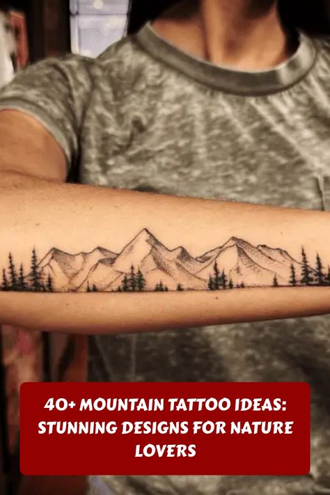 Explore over 40 breathtaking mountain tattoo ideas for nature lovers! From minimalist designs to intricate landscapes, these tattoos are perfect for anyone who finds peace and beauty in the great outdoors. Whether you're a hiking enthusiast or simply appreciate the majesty of the mountains, these designs are sure to inspire your next tattoo. Mountains Half Sleeve Tattoo, Mountain Range Arm Band Tattoo, Outdoor Mountain Tattoo, Mountain And Evergreen Tattoo, Mountain Range Tattoo Sleeve, Mountain Feather Tattoo, Mountain Range Forearm Tattoo, Swiss Alps Tattoo Ideas, Mountain Line Work Tattoo