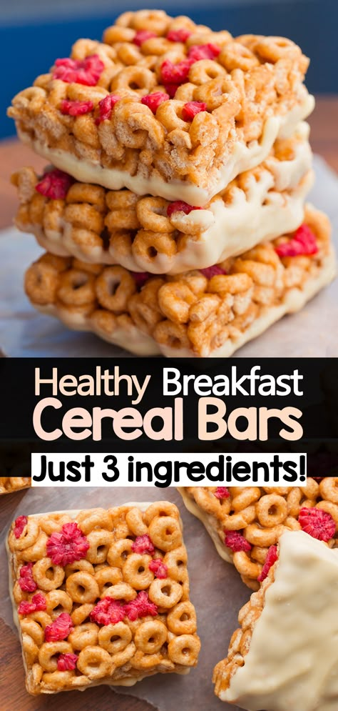 Healthy Breakfast Cereal, Breakfast Cereal Bars, Breakfast Bars Recipe, Healthy Cereal Breakfast, Kids Breakfast, Diner Recept, Kid Snacks, Cereal Bars, Toddler Snacks