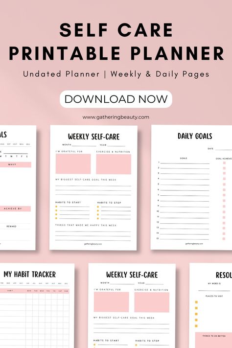 Health Planner Free, Mindful Intentions, Student Daily Planner, Selfcare Planner, Planner For School, Goals Habits, Planner For Moms, Planer Organisation, Template Study