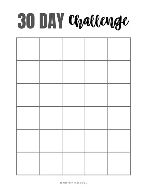 Printable 30 Day Challenge Tracker to track your progress. Blank monthly calendar planner for fitness, habit, goal. Fitness Planner Printable Free, Bullet Journal Finance Tracker, Free Printable Habit Tracker, 30 Day Challange, Ipon Challenge, Habit Tracker Journal, Workout Logs, Fitness Calendar, Bullet Journal Habit Tracker