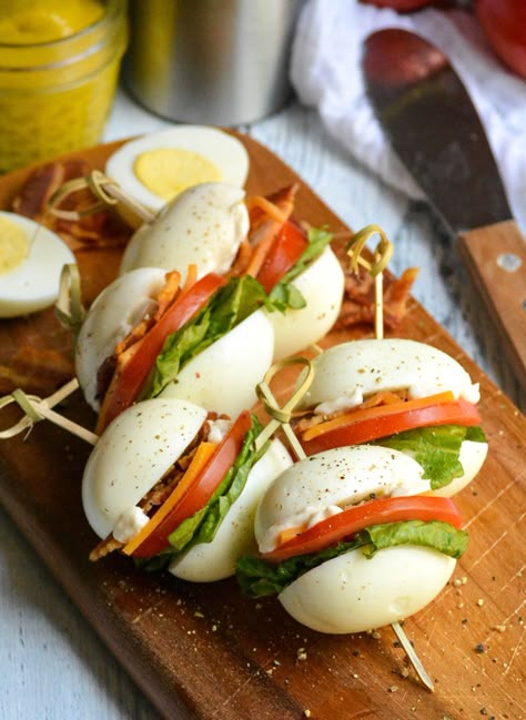 Boiled Egg Breakfast Ideas, Egg Blt, Hard Boiled Egg Breakfast, Boiled Egg Sandwich, Make Ahead Lunch, Blt Bites, Boiled Egg Recipes, Hard Boiled Egg Recipes, Egg Lunch