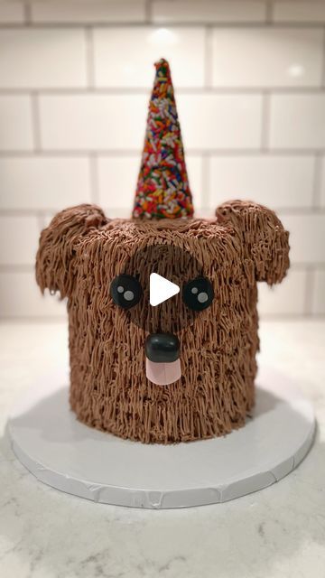 Avy’s Cakes - Avy Harrell on Instagram: "Puppy Cake 🐶 (number 1)  If you followed along in my stories this weekend you probably saw that we had my sons birthday party on Saturday and I made T W O puppy dog cakes to celebrate my sweet T W O year old! So this is part 1 of the puppy cakes collection 😊  Help me name this cute pup! Drop your suggestions in the comments👇🏼  #avyscakes #knoxvillebakery #cakedecorating #cakedecorator #cakedecoratingvideos #cakereels #cakedesign #puppyparty #homebaker #cakevideo" Buttercream Puppy Cake, Shaggy Dog Cake, Dog Inspired Cake, Puppy Shaped Cake, Dog Design Birthday Cake, Six Year Old Birthday Cake, Cake With Dog Design, Puppy Birthday Party Cake, Puppy Dog Cakes For Kids