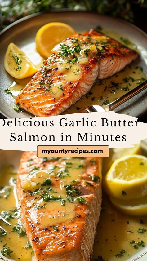 When you’re craving something savory yet simple, this easy garlic butter salmon recipe is the answer. This dish combines the richness of butter with the boldness of garlic, creating a sauce that perfectly complements the tender, flaky salmon. The best part? It’s ready in minutes! Whether you’re cooking for a weeknight meal or a special occasion, this dish is a guaranteed crowd-pleaser. Serve with rice or your favorite greens for a well-rounded, flavorful meal. Good Tasting Healthy Meals, Easy Fast Salmon Recipes, Best Salmon Dishes, Best Easy Salmon Recipe, Quick Salmon Recipes Baked, Healthy Fish Recipes Salmon, Garlic Salmon Recipes Oven Baked, Best Baked Salmon Recipe Ovens, Easy Salmon Fillet Recipes