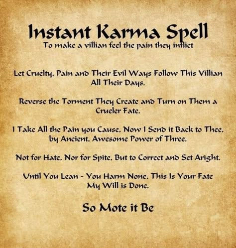 Karma Spells, Karma Spell, Spells That Actually Work, Curse Spells, Hoodoo Magic, Candle Magic Spells, Banishing Spell, Witchcraft Spells For Beginners, Revenge Spells