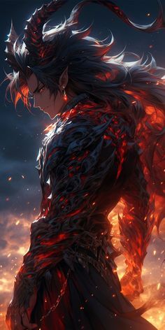 Demon King Anime Wallpaper, Dragon King Fantasy Art, Demon Dragon Fantasy Art, Demon King Art, Anime Demon King, King Of Darkness, Demon God, Demon Prince, Dark Souls Artwork