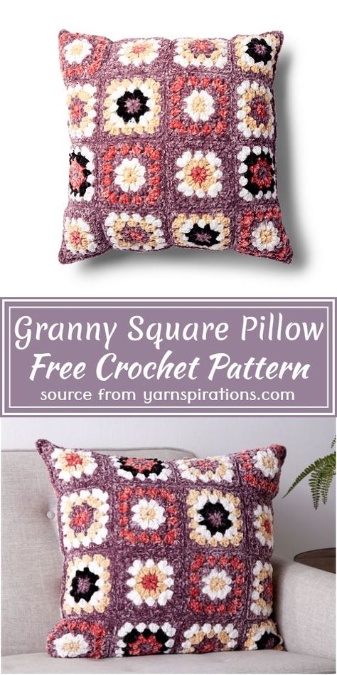 Granny Square Crochet Pattern Pillow, Crochet Granny Square Pillow Pattern, Granny Square Throw Pillow, Granny Square Crochet Pillow Pattern Free, Crochet Pillow Cover Pattern Free Granny Squares, Granny Square Pillow Cover Free Pattern, Crochet Pillow Cover Granny Square, Granny Square Pillow Pattern Free, Crochet Pillow Cover Pattern Free