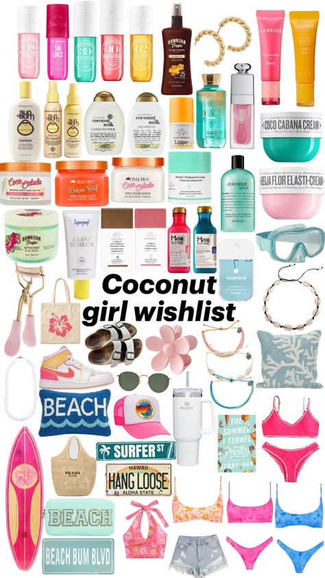 Wishlist Preppy, Summer Bag Essentials, Cute Skincare, Girl Wishlist, Coconut Dream, Preppy Gifts, Beachy Outfits, Perfect Skin Care Routine, Pretty Skin Care