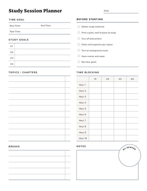 Study Session Planner - Notability Gallery Study Schedule Template Aesthetic, Weekly Study Schedule Template, Goodnotes School Schedule, How To Plan For Study, Study Plan University, Study Guides Template, Goodnotes School Planner Template Free, Study Planner Daily, Goodnotes Academic Planner Template Free