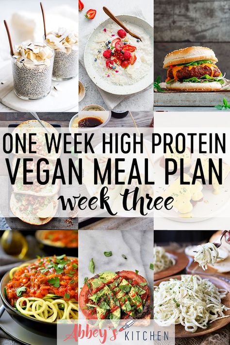 High Protein Meal Plan, Vegan Meal Plan, Protein Meal Plan, Plant Based Meal Planning, Vegan Protein Recipes, High Protein Vegan Recipes, Healthy Plant Based Recipes, High Protein Vegan, Vegan Meal Plans