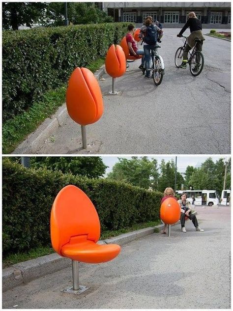 Cool!! Tulip Chair, Public Seating, Urban Park, Urban Furniture, Street Furniture, Urban Spaces, Garden Care, Public Spaces, Art Installations