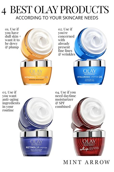 Olay Products, Best Wrinkle Cream, Olay Skin Care, Olay Moisturizer, Skincare Needs, Mint Arrow, Anti Aging Skincare Routine, Natural Acne Remedies, Night Moisturizer