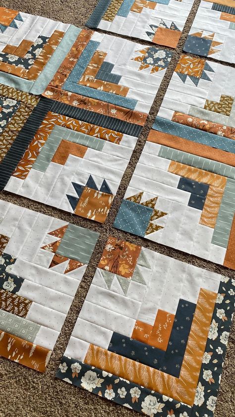 Lodge Quilt Patterns, Scrappy Bear Cabin Quilt Pattern, Using Old Quilts For Crafts, Bearpaw Quilt, Traditional Log Cabin, Log Cabin Block, Bear Paw Quilt, Bear Cabin, Log Cabin Quilt Blocks