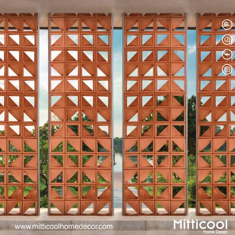 #MitticoolHomeDecor #Decor #terracottajaali #residence #architecture #terracotta #green #facade #facadedesign #detail #tropicalmodernism #tropicalarchitecture #bungalow #architectinranchi #architect #concretedesign #breezeblocks #jabalpur #bungalowdesign #clayjali #terracottajaliblocks #jalifacade #jali #architectinmp #residential #AtmanirbharBharat #Vocal4Local #makeinindia Hollow Brick Wall Design, Terracotta Jaali Design, Terracotta Partition, Outdoor Partition Wall, Terracotta Jali Design, Terracotta Brick Wall, Perforated Brick Wall, Brick Jali, Jali Wall