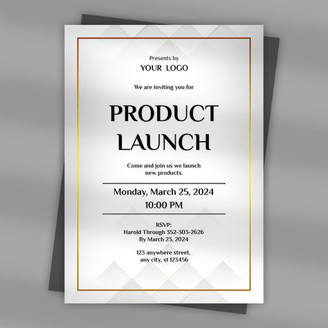 Announce your product launch event in grandeur with our custom Invitation Card designs. Tailored to captivate and create anticipation. Let's make your launch an unforgettable experience. . FREE CUSTOMIZATION AVAILABLE 🙌🏻 . ➡️ Skype: tech.spectrum . #productlaunch #productlaunching #productlaunchevent #productlaunches #productlaunchingevent #productlaunchinvite #productlaunchinvitation #invitation #invitationcards #invitations #invitationdesign #invitationcarddesign #swayam #swayaminfotech Launch Event Invitation, Event Invitation Card, Branding Merchandise, Product Launch Event, Exclusive Invitation, Card Book, Book Launch, Dinner Invitations, Invitation Card Design