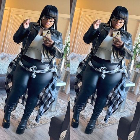 faux leather moto jacket (Black) PlusSizeSummerStyle #summervivibes #plussizefashionista #ootd #plussizequeen #plussize #summerfashion. https://whispers-in-the-wind.com/the-ultimate-plus-size-outfit-guide-summer-in-style/?108 Graffiti Blazer, Winter Mode Outfits, Plus Size Baddie Outfits, Plus Size Fall Outfit, Plus Size Fall Fashion, Big Girl Fashion, Womens Jackets, Faux Leather Moto Jacket, Plus Size Kleidung