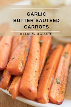 Garlic Butter Saut�ed Carrots. Simple to make but absolutely delicious. #sidedish #vegetables #veggies #carrots #saut�edcarrots Sautéed Carrots, Garden Vegetable Recipes, Carrots Side Dish, Butter Carrots, Sauteed Carrots, Cooked Carrots, Food Sides, Garden Vegetable, Sauteed Vegetables