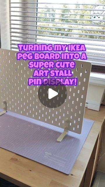 Super Cute Awesome Stuff | Art on Instagram: "I used an IKEA peg board to make a super cute pin display for my art stall. Here's what I used! 

✨ Regular wall paint (2 coats)
✨ Clear coat spray (several coats)
✨ 3D printed pegs I found on eBay!

#artistsoninsta #artistalley #artistalleytable #comiccon #artstall #craftfair #craftproject #craftfairprep #pindisplay #pinsofinstagram #pinstagram #pins" Diy Postcard Display, Pin Display Ideas Market, Pin Display Ideas Diy, Peg Board Display Ideas, Peg Board Photo Display, Diy Craft Display Stands, Ikea Display Ideas, Peg Board Craft Show Display, Peg Board Vendor Display