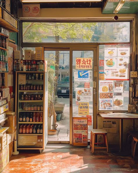 Discover the cozy interior of a noodle station nestled within a modern antique store in Seoul. #NoodleStation #SeoulAntiques #ArchitecturalPhotography #EverydayLife #AnalogueFilmmaking #seoul🇰🇷 #cityphotos #bookstoresofinstagram #architecturephotos #antiquestore #streetstyles #modernarchitecturedesign South Korea Film Photography, Seoul Korea Photography, Life Pictures Aesthetic, Art Shop Aesthetic, Japanese Street Photography, Japanese Grocery Store, Japanese Stores, Japanese Convenience Store, Shop Reference