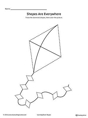 Diamond Shape Picture Tracing Worksheet Worksheet.Trace the Diamond shapes in to complete the picture in this printable worksheet. Rhombus Worksheet Preschool, Diamond Shape Activities For Preschool, Rhombus Craft Preschool, Rhombus Activities For Preschool, Grafomotoricke Vezbe, Trace Shapes, Tracing Pictures, Circus Activities, Shape Worksheets For Preschool