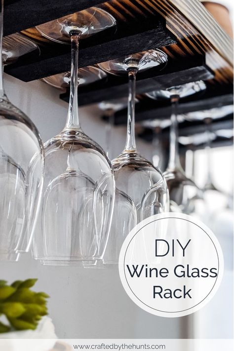 Diy Wine Glass Rack, Wine Glasses Diy, Hanging Wine Glasses, Diy Wine Rack Projects, Wine Rack Projects, Wine Glass Hanger, Hanging Wine Glass Rack, Wine Rack Design, Year Review