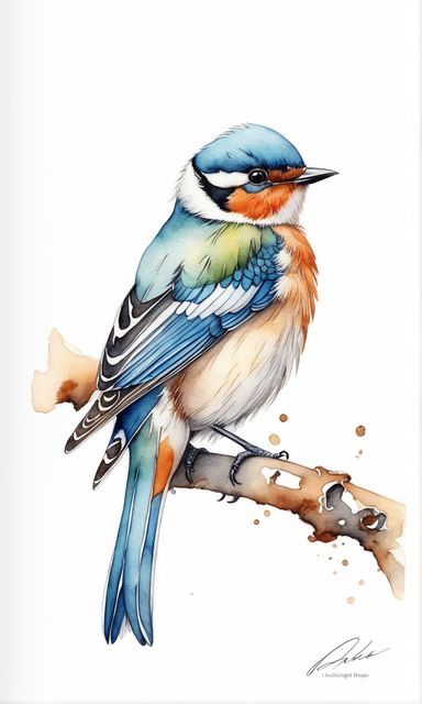 Watercolor Bird Paintings, Tropical Bird Art, Bird Sketches, Fantasy Bird, Bird Watercolor Art, Rainbow Feather, Bird Painting Acrylic, Seed Dispersal, Bird Sketch