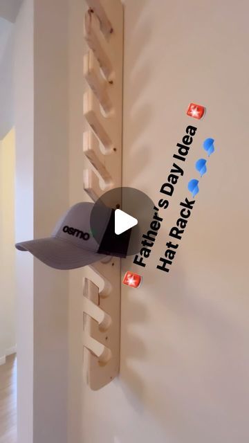 Three Seeds Shop on Instagram: "Would you like a 10 hat or 15 hat rack?  Stain colors: Natural or Chocolate  They come with keyholes at the back for easy hanging.  Send us a DM to order yours 😉 . #hatrack #fathersdaygifts #hatorganization #ballcap #dadlife #mudroommakeover #locallymade" Diy Hat Hanger Baseball Caps, Diy Baseball Hat Rack, Diy Wood Hat Rack, Hat Stands Diy Ideas, Cap Rack Ideas, Diy Hat Rack For Men, Hat Hanger Ideas, Ball Cap Storage Ideas, Hat Holder Diy