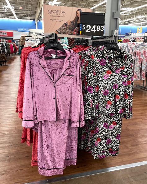 Pretty and cozy pajama sets by Sofia Vergara More patterns online ~ head to our instagram page for the link! #whoawaitwalmart Walmart #walmart #sofiajeans www.instagram.com/whoawaitwalmart/ Walmart Pajamas, Walmart Pajamas Women, Walmart Robe, Plus Size Pjs Pajamas For Women, Cheap Cotton V-neck Sleepwear, Cozy Pajamas, Sofia Vergara, Online Pattern, Crushed Velvet