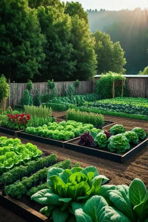 Designer Vegetable Garden, Huge Vegetable Garden, Pretty Veggie Garden, Vegetable Growing Ideas, Outdoor Vegetable Gardens Design, Growing Own Food, Home Garden Vegetable, Outdoor Vegetable Garden Ideas, School Vegetable Garden